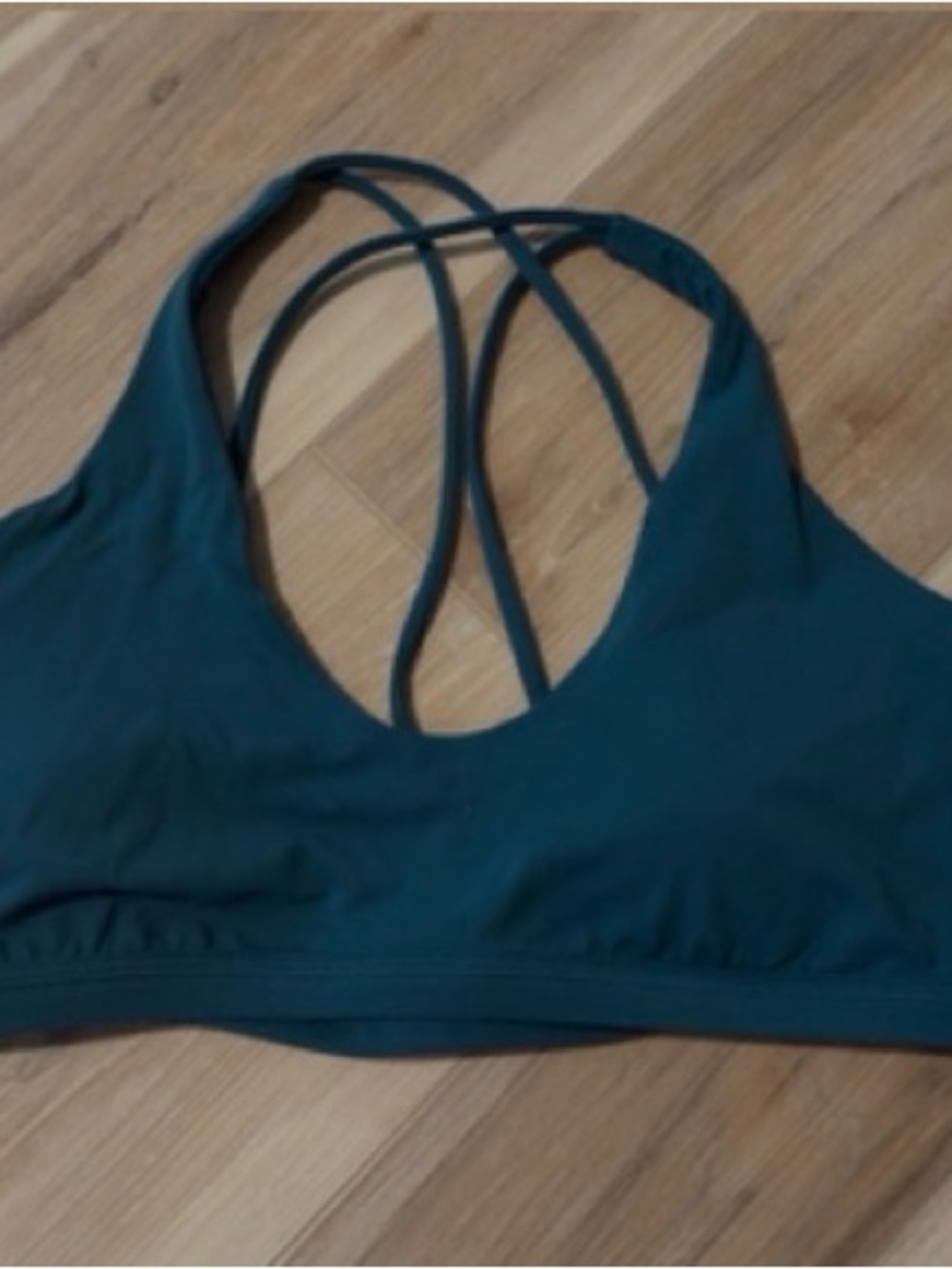 lululemon athletica Teal Strappy Cross-Back Sports Bra